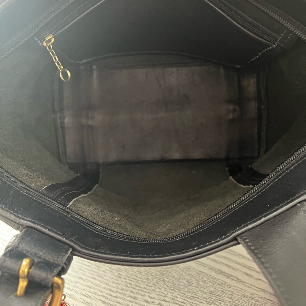 vintage Coach black leather tote bag, likely the Waverly style (No. 4133). - Picture 6 of 6
